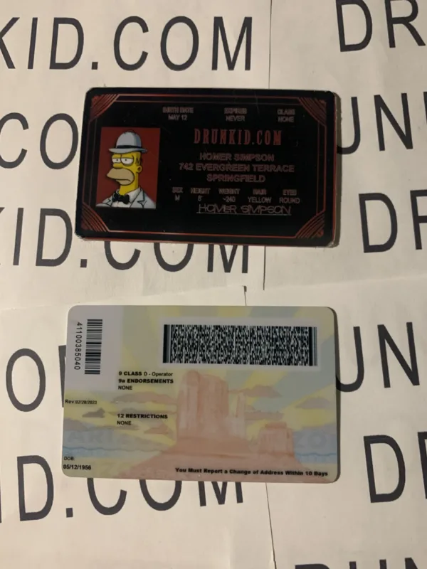 Arizona Fake ID Backside