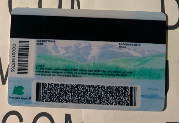 Colorado Fake ID Barcode