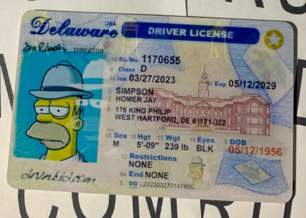 Delaware Fake ID Frontside