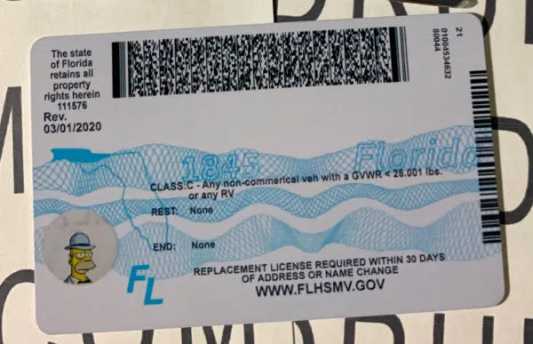 Florida Fake ID Barcode