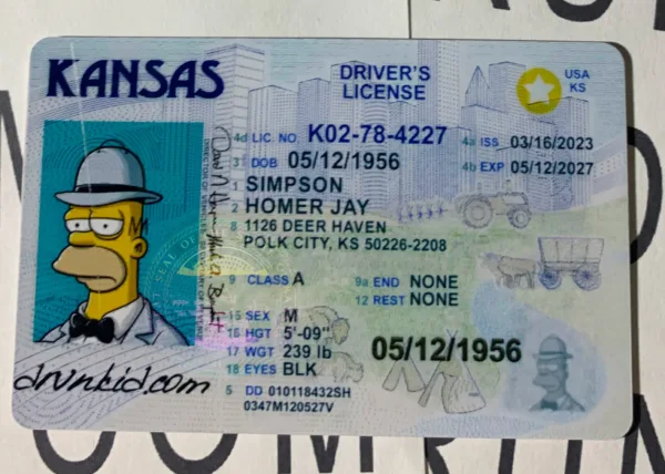 Kansas Fake ID Frontside