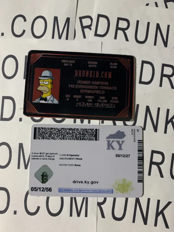 Kentucky Fake ID Backside