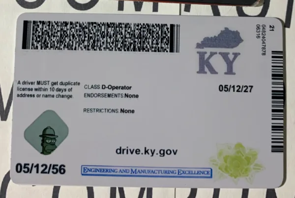 Kentucky Fake ID Barcode