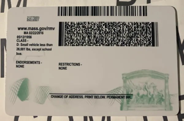 Massachusetts Fake ID Barcode