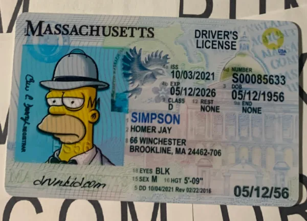 Massachusetts Fake ID Frontside