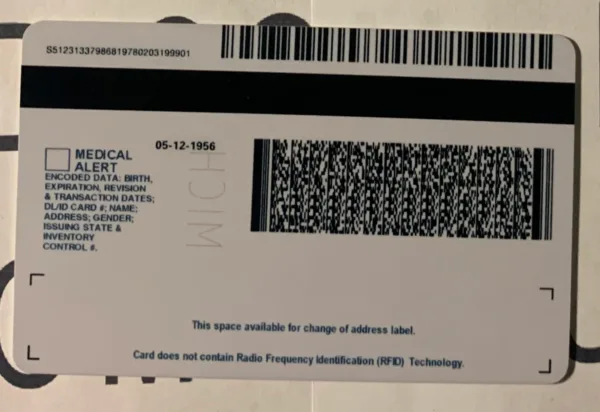 Michigan Fake ID Barcode