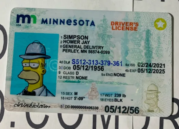 Minnesota Fake ID Frontside