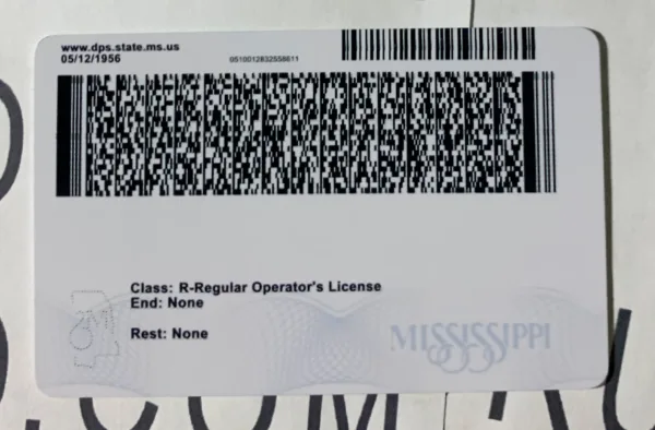 Mississippi Fake ID Barcode