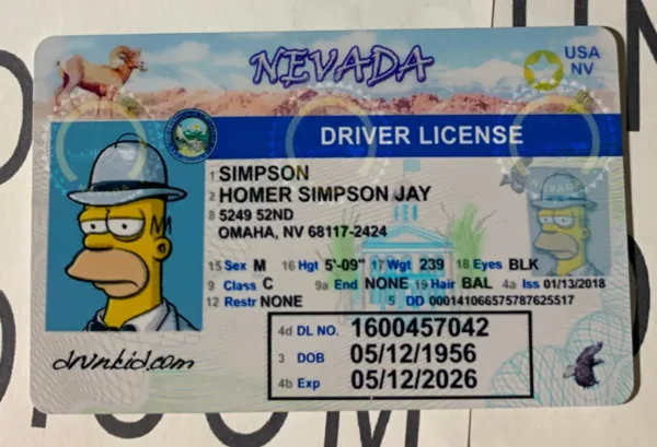 Nevada Fake ID Frontside