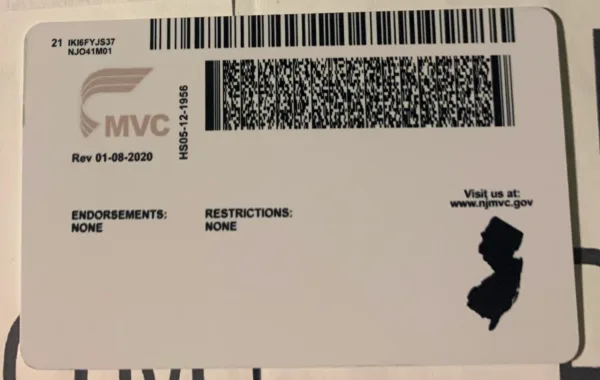New Jersey Fake ID Barcode