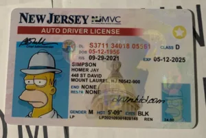 New Jersey Fake ID Frontside