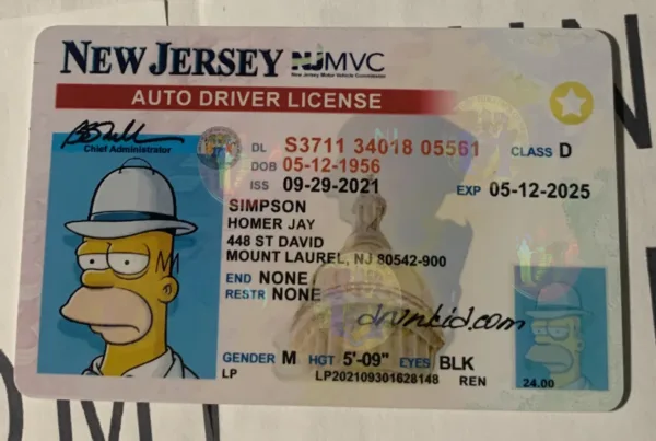New Jersey Fake ID Frontside