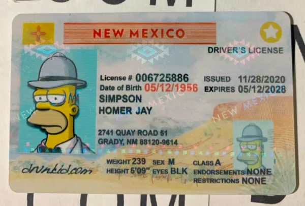 New Mexico Fake ID Frontside