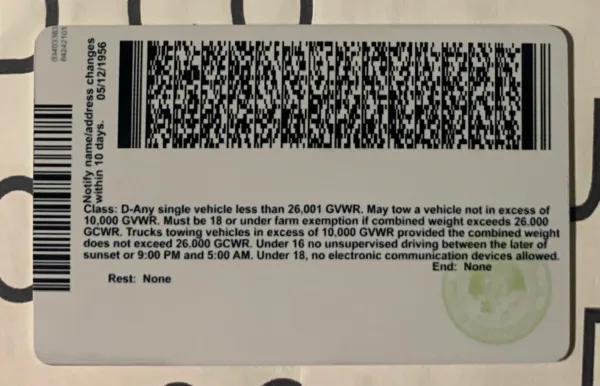 North Dakota Fake ID Barcode