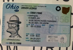 Ohio Fake ID Frontside