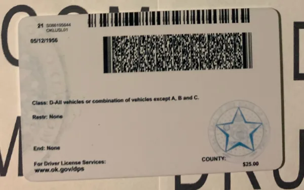 Oklahoma Fake ID Barcode