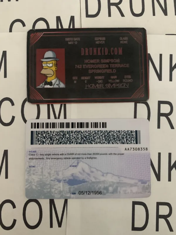 Oregon Fake ID Backside