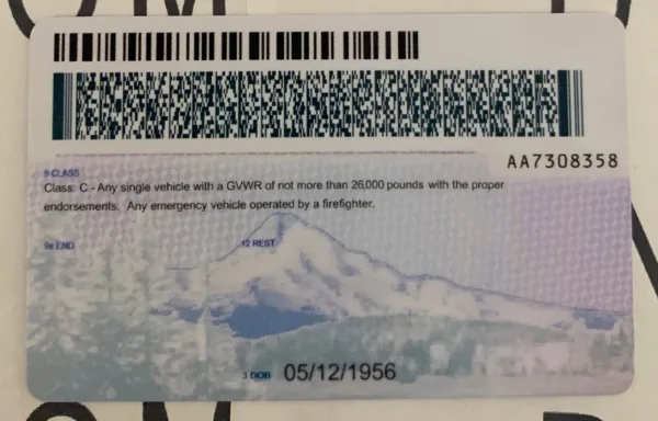 Oregon Fake ID Barcode