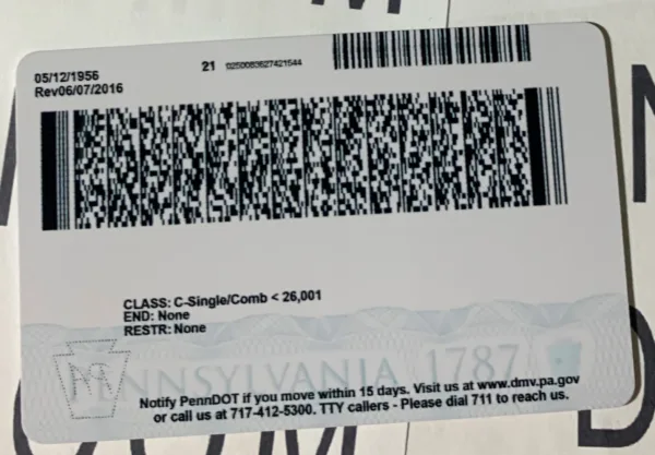 Pennsylvania Fake ID Barcode