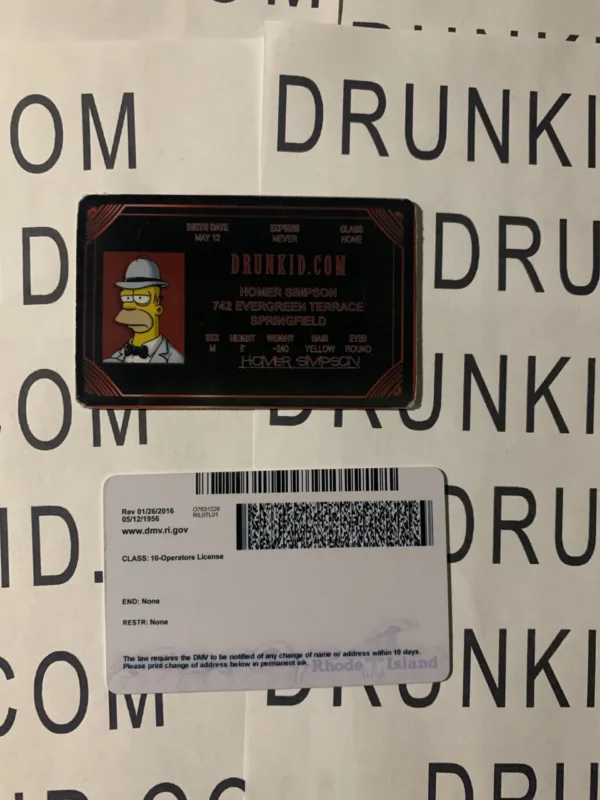 Rhode Island Fake ID Backside