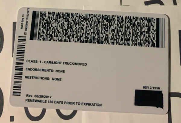 South Dakota Fake ID Barcode