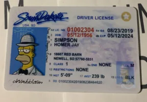 South Dakota Fake ID Frontside