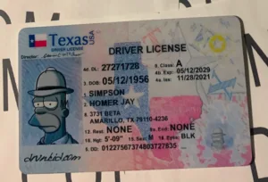 Texas Fake ID Frontside