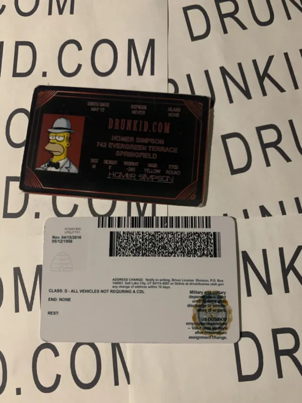 Utah Fake ID Backside