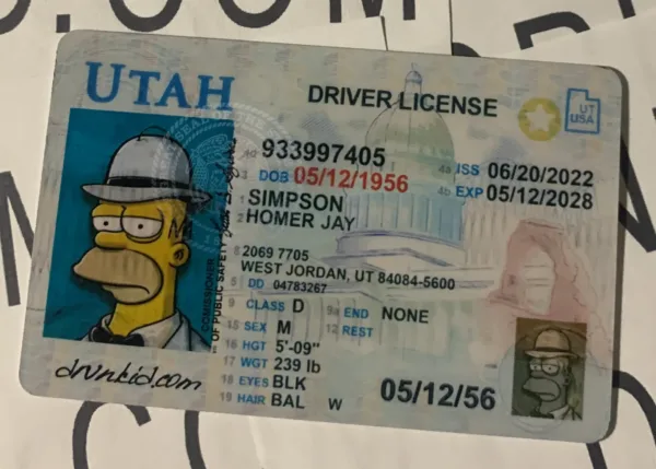 Utah Fake ID Frontside