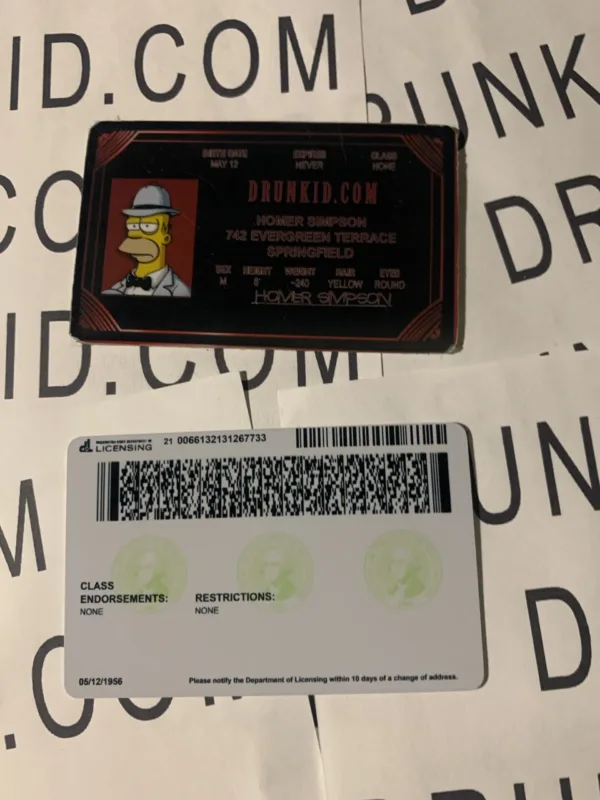 Washington Fake ID Backside
