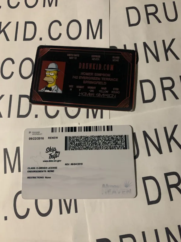 West Virginia Fake ID Backside