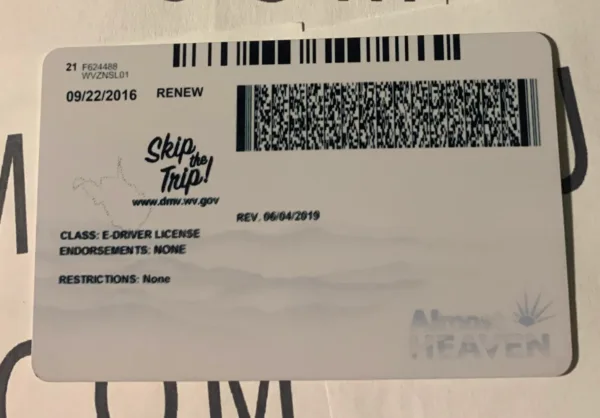 West Virginia Fake ID Barcode