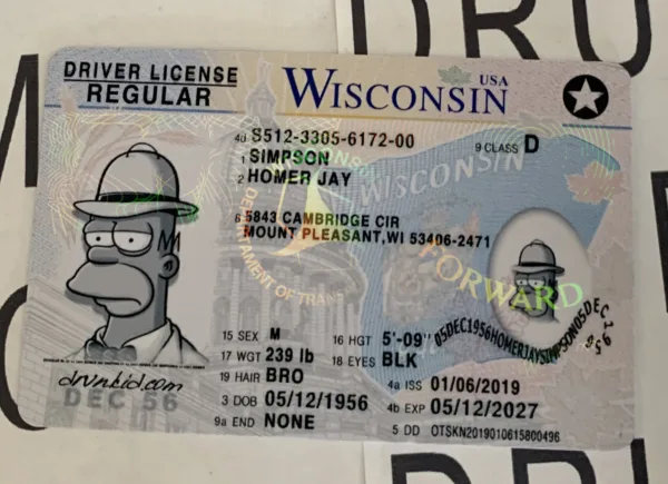 Wisconsin Fake ID Frontside