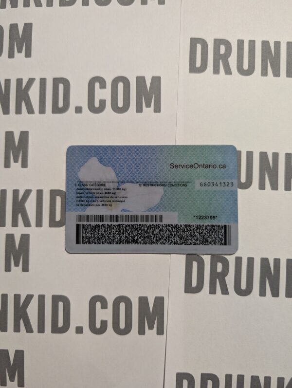 Fake ID Ontario Back