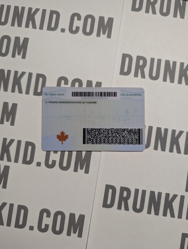 Prince Edward Island Fake ID Back